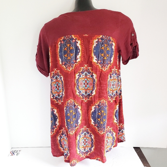ANTHROPOLOGIE Meadow Rue Wine Solvo Tunic Top S - Picture 5 of 8